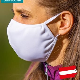 MNS Schutzmaske von ZAZA | Made in Austria | Mund Nasen Form Schutzmaske | weiß & hydrophob | 100% waschbar & wiederverwendbar
