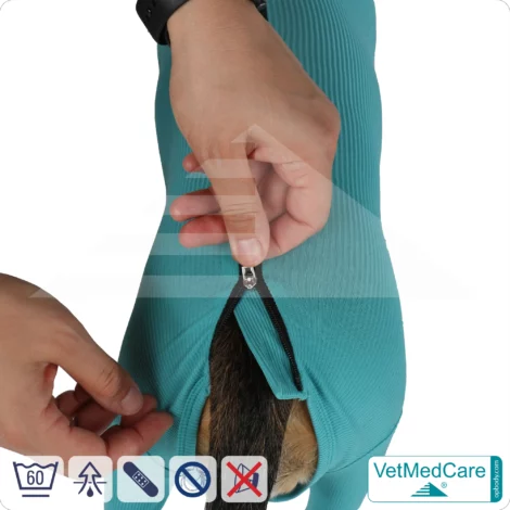 Dog bodysuit | pet shirt with legs + zipper | dog full body medical pet coat / jacket / recovery vest | VetMedCare® 17 Dog bodysuit pet shirt with legs + zipper | dog full body medical pet coat / jacket / recovery vest | VetMedCare®