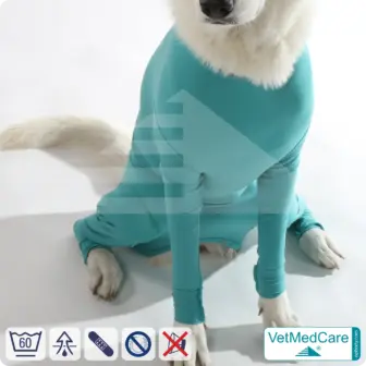 Dog bodysuit with legs | full body vest / coat / jacket / hoodie - especially for the female dog | VetMedCare® 18 Dog bodysuit with legs | full body vest / coat / jacket / hoodie - especially for the female dog | VetMedCare®