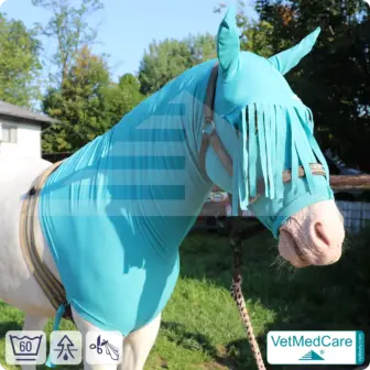Horse Sleazy, Stretch Rug, Hood Protection Bonnet - fly, mosquito, insect protection of head, ears and neck - with forehead fringes | VetMedCare® 9 Stretch Rug, Horse Hood Protection Bonnet - fly, mosquito, insect protection of head, ears and neck - with forehead fringes | VetMedCare®